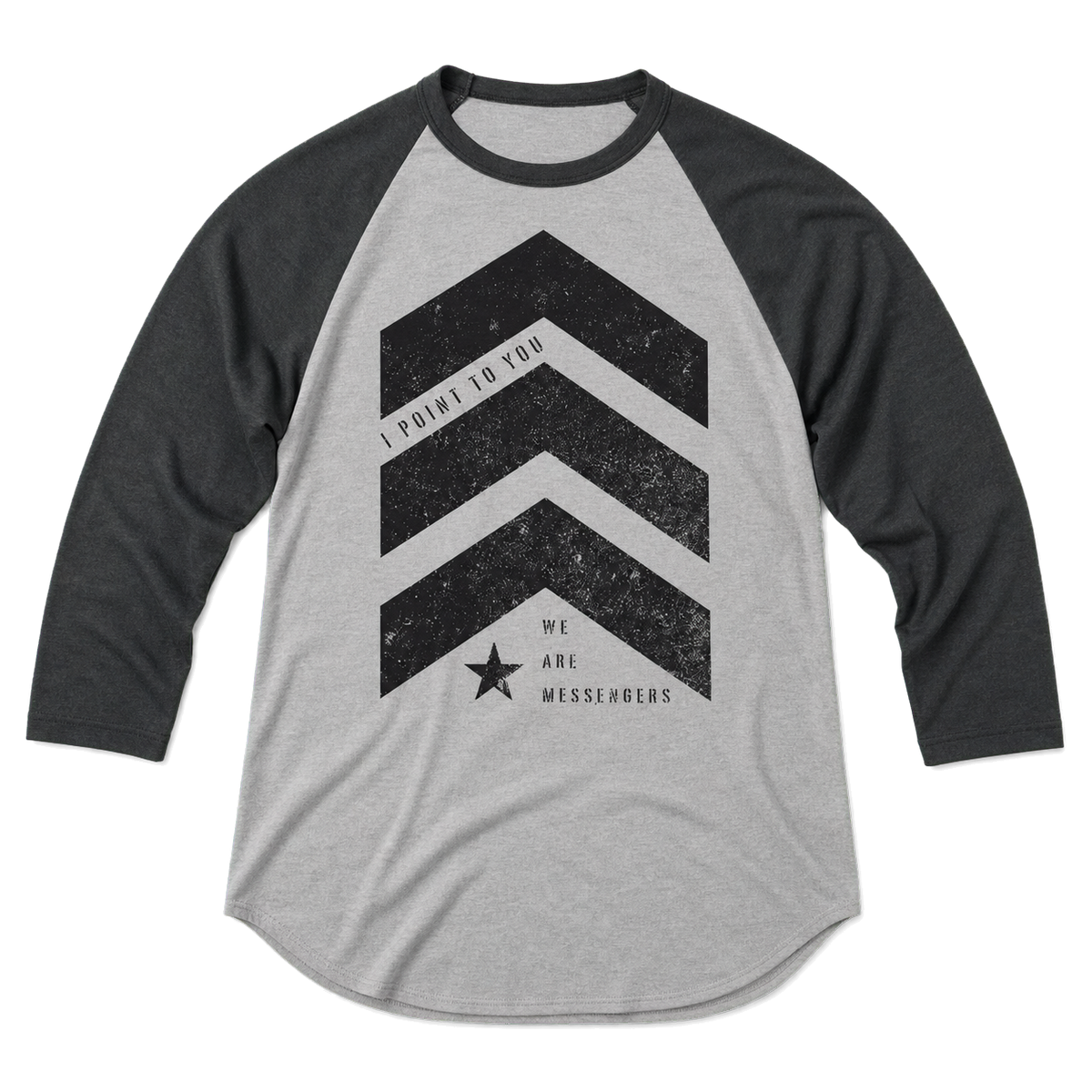 I Point To You Raglan flat lay