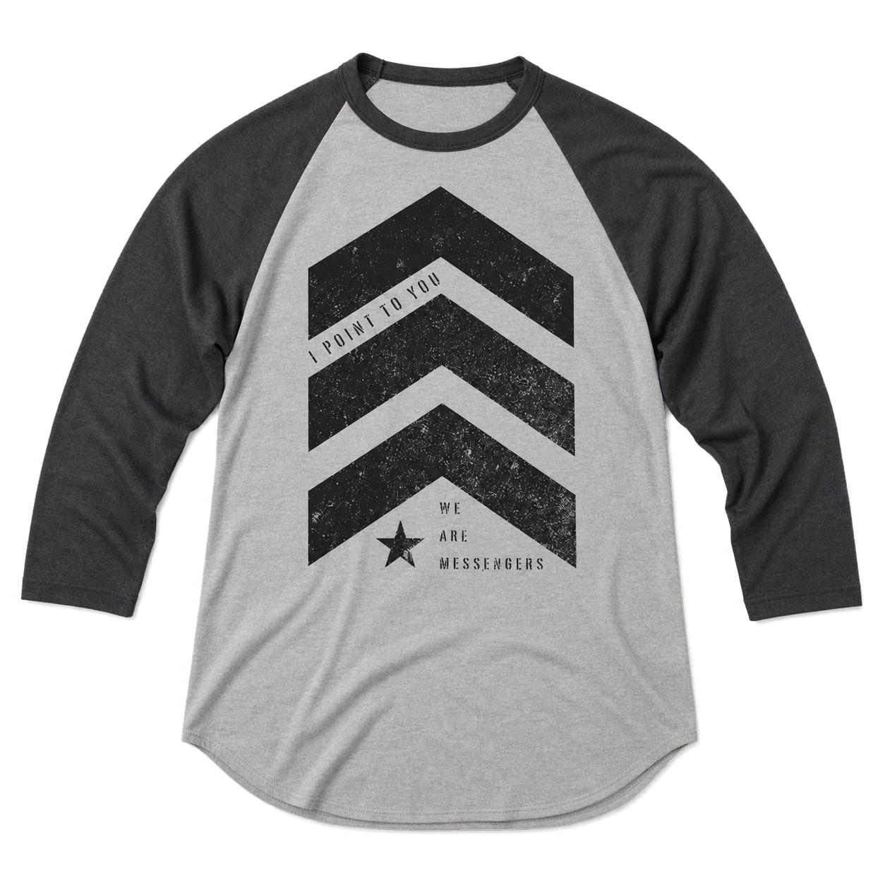I Point To You Raglan flat lay