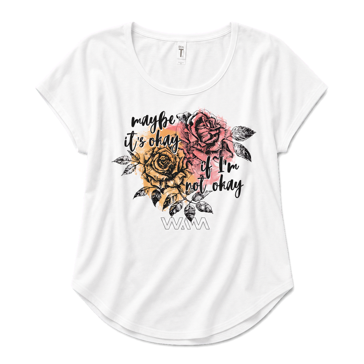 Maybe It's Okay white dolman tee flat lay