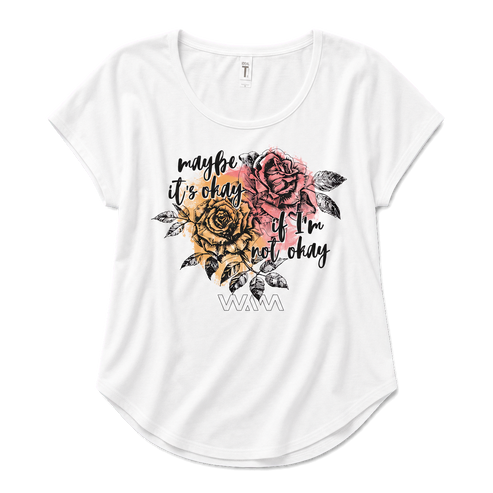Maybe It's Okay white dolman tee flat lay
