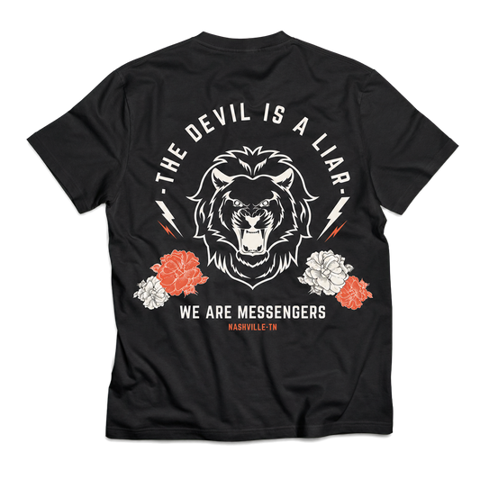 The Devil is a Liar Tee back flat lay