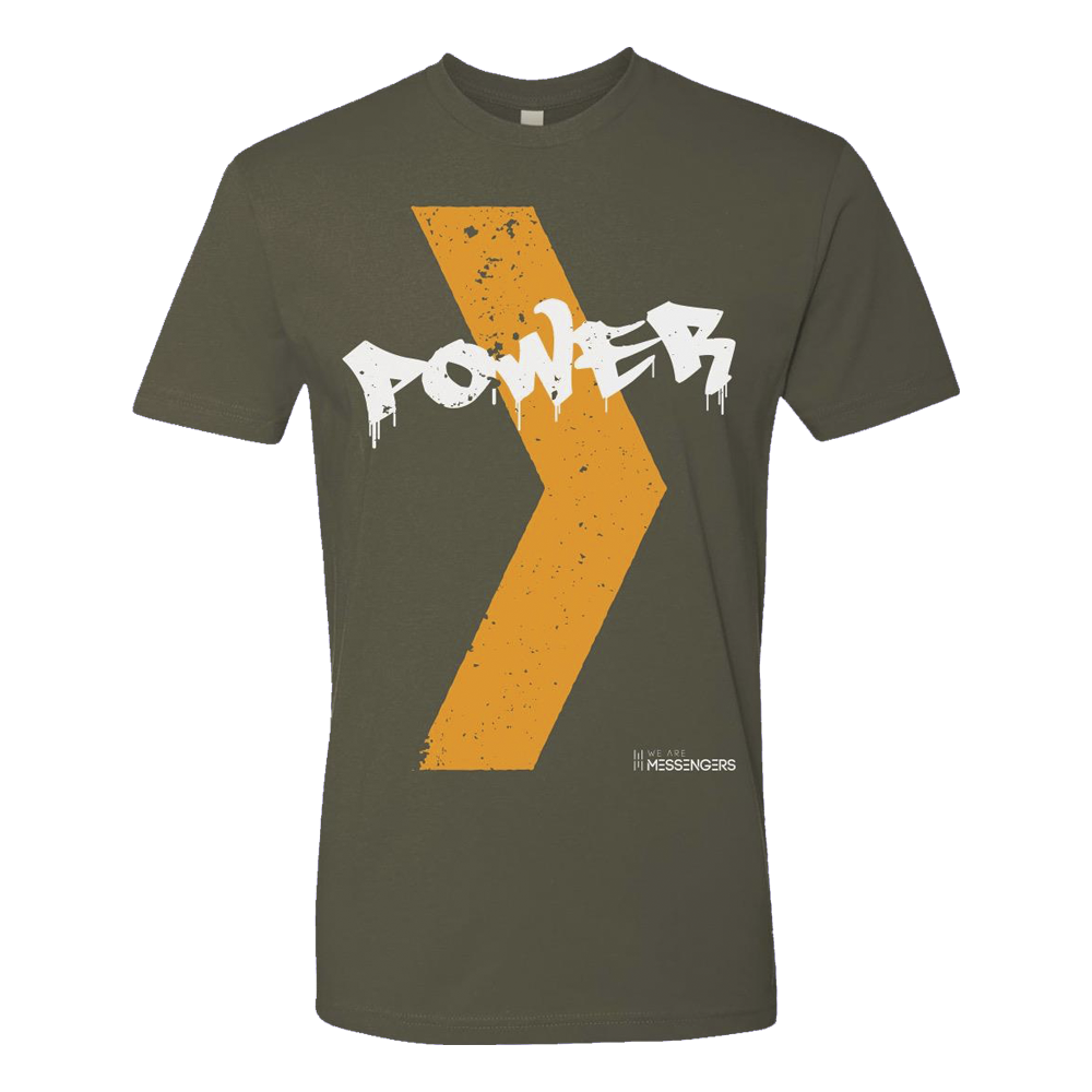 Power spray paint military green tee We Are Messengers
